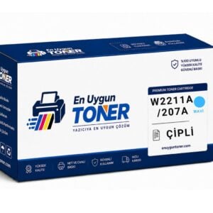 HP 207A W2211A mavi cyan çipli muadil toner