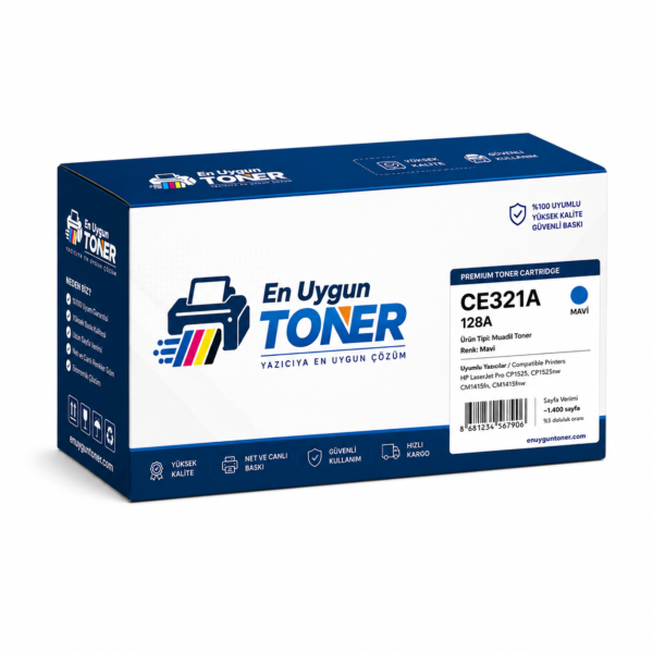 CE321A toner HP 128A muadil toner mavi
