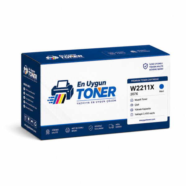 W2211X toner HP 207X muadil toner mavi