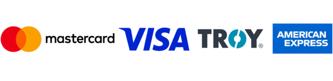 Mastercard, Visa, Troy ve American Express ödeme yöntemleri